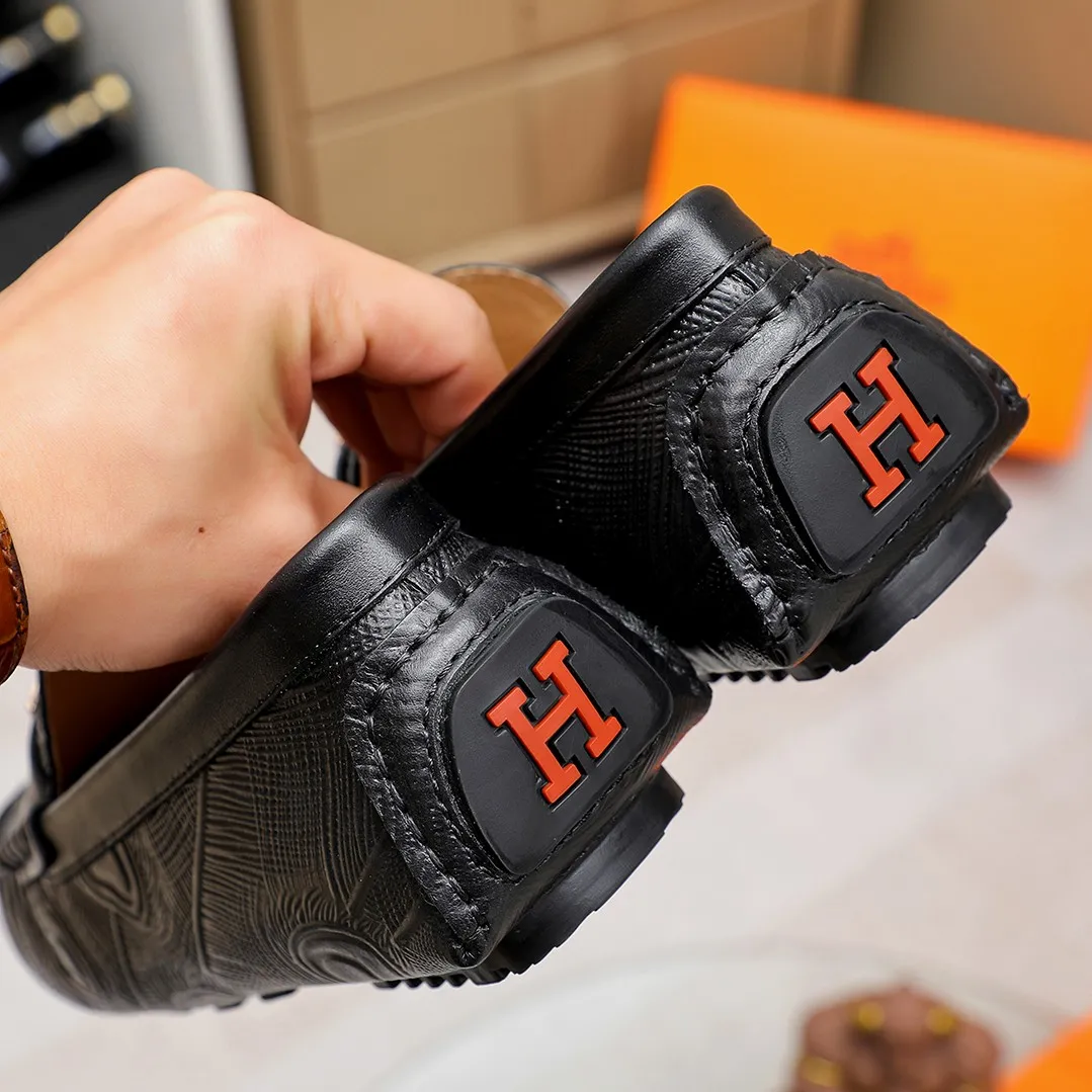 Men's shoes 💰360 🕷🕷【HERMES】The same style as Hermès counters🇨🇳Classic slip-on shoes 1:1 mold opening💯Original quality🍓Using imported first-layer cowhide🍅Pigskin lining🌶🌶Super high-end men's leather shoes🇨🇳Solid and stable Very special🍇 Color, optional! Code number 38-45……